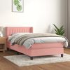 vidaXL Cama box spring con colch&oacute;n terciopelo rosa 100x200 cm