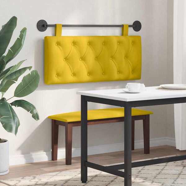 vidaXL Cabecera Colgante Amarillo 110 x 55 x 7 cm Terciopelo