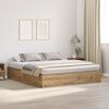 vidaXL Cama con almacenamiento Roble artesanal 200 x 200 cm