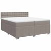 vidaXL Cama box spring con colch&oacute;n tela gris taupe 200x200 cm