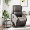 vidaXL Sillón reclinable eléctrico elevable cuero auténtico gris