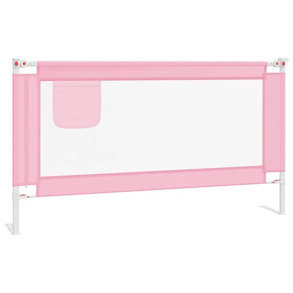 vidaXL Barandilla de seguridad cama de niño rosa tela 150x25 cm