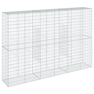 vidaXL Cesta de gaviones con cubierta hierro galvanizado 300x50x200 cm