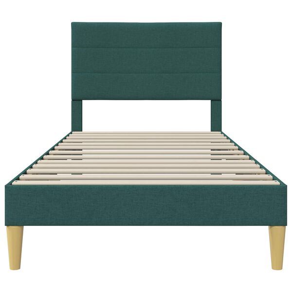 vidaXL Estructura de cama con cabecera Verde oscuro 80 x 200 cm tela
