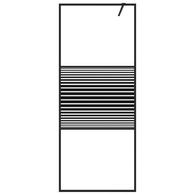 vidaXL Mampara de ducha vidrio ESG transparente negro 80x195 cm