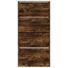 vidaXL Mueble zapatero 4 cajones abatibles roble ahumado 80x21x163,5cm