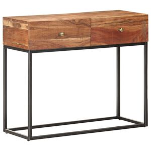 vidaXL Mesa consola de madera de acacia rugosa 90x35x75 cm