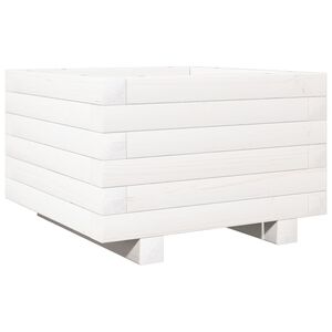 vidaXL Jardinera de madera maciza de pino blanco 40x40x26,5 cm