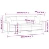 vidaXL Sof&aacute; 3 plazas almohadas y cojines microfibra gris oscuro 210 cm