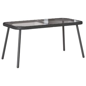 vidaXL Mesa de Caf&eacute; Negro 90 x 45 x 43 cm rat&aacute;n sint&eacute;tico