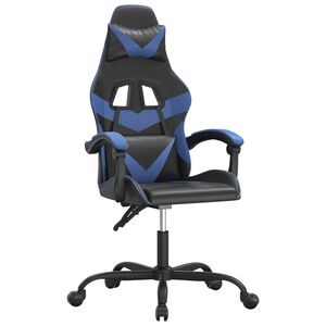 vidaXL Silla gaming cuero sint&eacute;tico negro y azul
