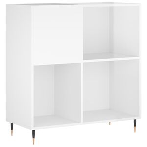 vidaXL Mueble discos madera contrachapada blanco brillo 84,5x38x89 cm