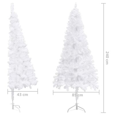 vidaXL Árbol de Navidad artificial de esquina blanco 240 cm PVC