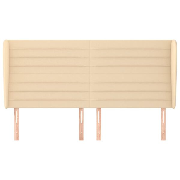 vidaXL Cabecero con orejas de tela color crema 183x23x118/128 cm