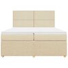 vidaXL Cama box spring con colch&oacute;n tela color crema 200x200 cm