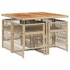vidaXL Set comedor de jard&iacute;n 5 pzas con cojines rat&aacute;n sint&eacute;tico beige