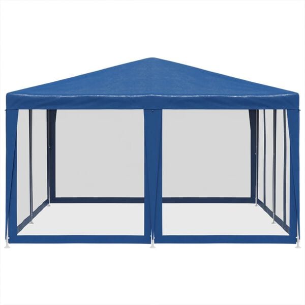 vidaXL Carpa para fiestas con 8 paredes de malla HDPE azul 4x4 m