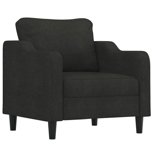 vidaXL Sill&oacute;n con taburete tela negro 60 cm