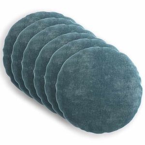 vidaXL Funda de almohada 6 uds. HEERLEN Azul &Oslash; 50 cm Tela Chenille