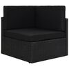 vidaXL Set muebles de jardín 14 pzas ratán sintético y cojines negro