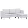 vidaXL Sof&aacute; seccional 3 plazas cuero artificial blanco