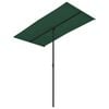 vidaXL Sombrilla de jard&iacute;n con palo de aluminio verde 180x110 cm