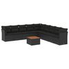 vidaXL Set de sof&aacute;s de jard&iacute;n 10 pzas cojines rat&aacute;n sint&eacute;tico negro