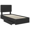 vidaXL Cama con almacenamiento Negro 75 x 190 cm Madera de ingenier&iacute;a