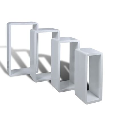 vidaXL Juego de estantes en forma de cubo 4 piezas blanco