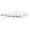 vidaXL Estructura cama sin colch&oacute;n con estribo metal blanco 200x200 cm
