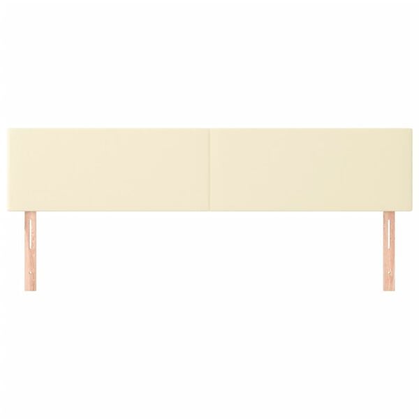 vidaXL Cabeceros crema 200x5x78/88 cm cuero sint&eacute;tico