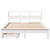 vidaXL Cama con estanter&iacute;a sin colch&oacute;n madera maciza blanca 135x190 cm