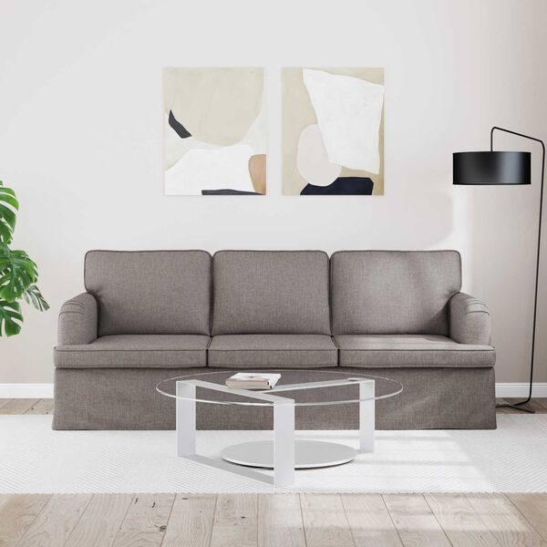 vidaXL Sof&aacute; Taup&eacute; 201 x 80 x 85 cm tela