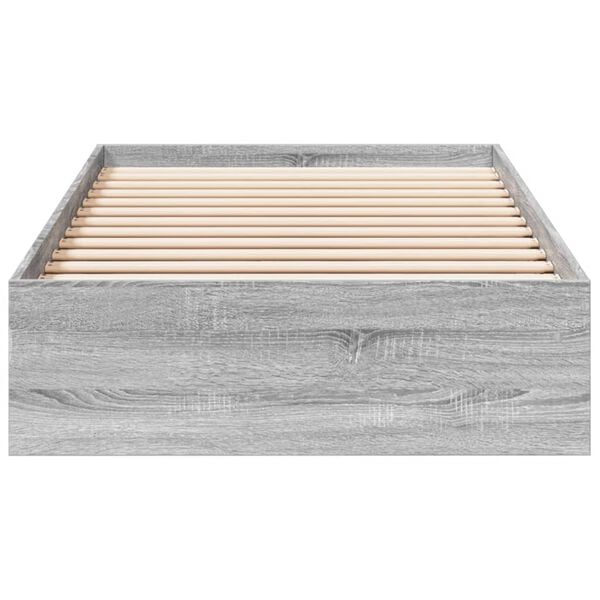 vidaXL Cama con cajones madera ingenier&iacute;a gris Sonoma 100x200 cm