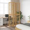 vidaXL Biombo separador de 3 paneles madera maciza paulownia marr&oacute;n