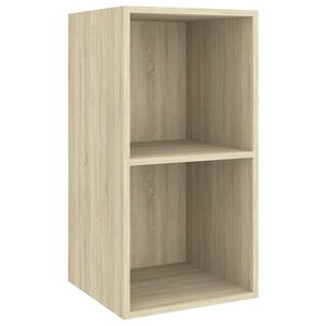 vidaXL Mueble de pared para TV madera contrachapada roble 37x37x72 cm