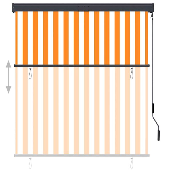 vidaXL Estor enrollable de exterior blanco y naranja 140x250 cm