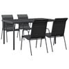 vidaXL Juego de comedor para jard&iacute;n 5 piezas acero y textilene negro