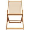 vidaXL Silla de playa plegable madera maciza de eucalipto y tela beige