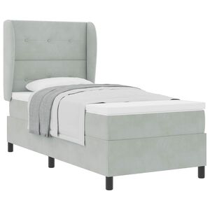 vidaXL Cama tipo Box Spring Gris Claro 190 x 90 cm Terciopelo
