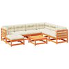 vidaXL Set de sof&aacute;s jard&iacute;n 8 pzas con cojines madera pino marr&oacute;n cera