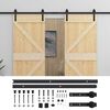 vidaXL Puerta Corredera 2 uds. 80 x 210 cm Madera de Pino Maciza