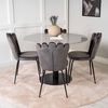 Venture Home Sillas de comedor 2 uds Limhamn terciopelo negro y gris