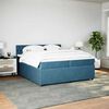 vidaXL Cama box spring con colch&oacute;n terciopelo azul 200x200 cm