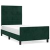 vidaXL Estructura de cama sin colch&oacute;n terciopelo verde oscuro 90x190cm