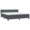 vidaXL Cama box spring con colch&oacute;n terciopelo gris oscuro 180x220 cm