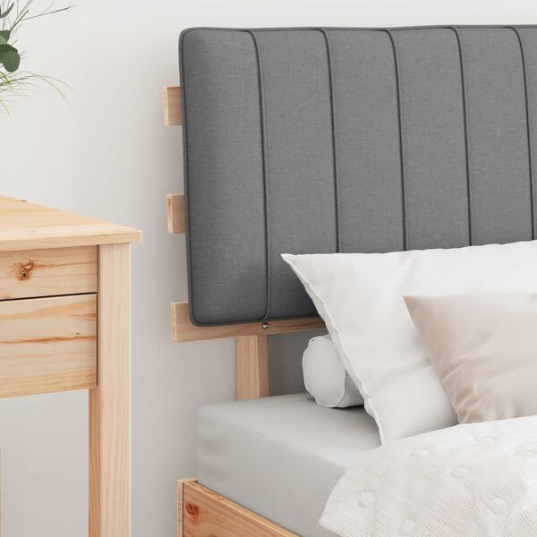 vidaXL Estructura de Cama con Cabecera Tapizada Gris Claro 75 x 190 cm