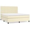 vidaXL Cama box spring con colch&oacute;n cuero sint&eacute;tico crema 180x200 cm