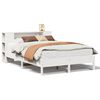 vidaXL Cama con estanter&iacute;a sin colch&oacute;n madera maciza blanca 140x200 cm