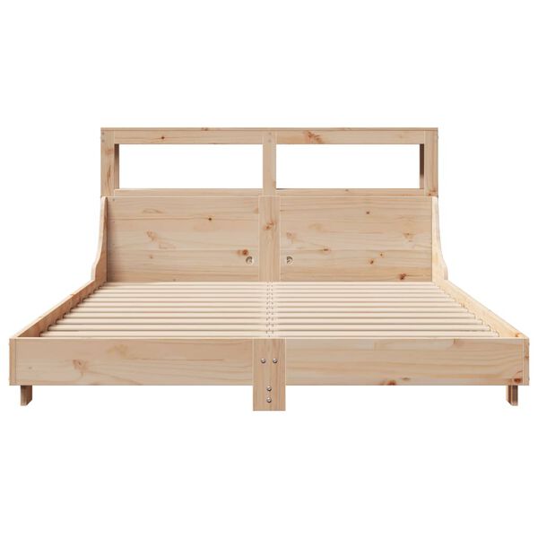 vidaXL Estructura de cama sin colch&oacute;n madera maciza de pino 160x200 cm